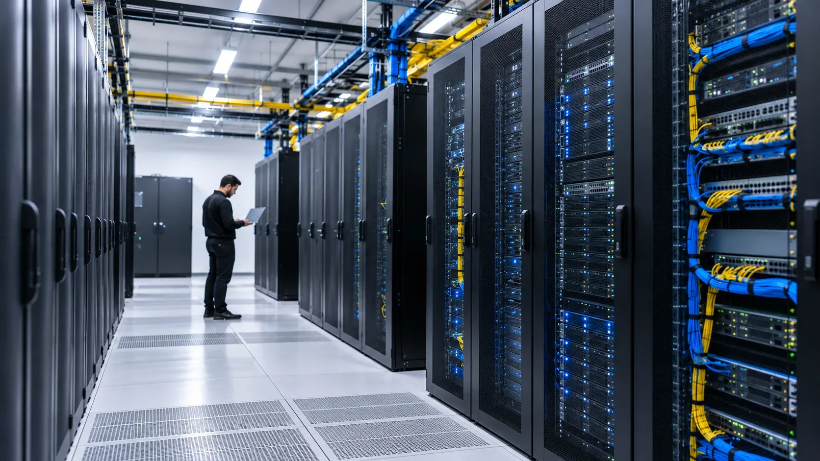 Server room infrastructure and rack environment