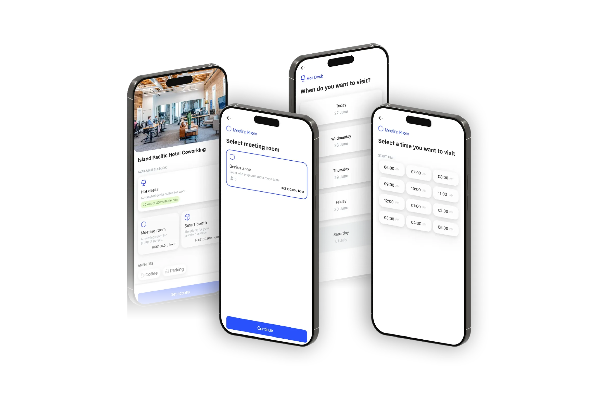 Mobile booking screens