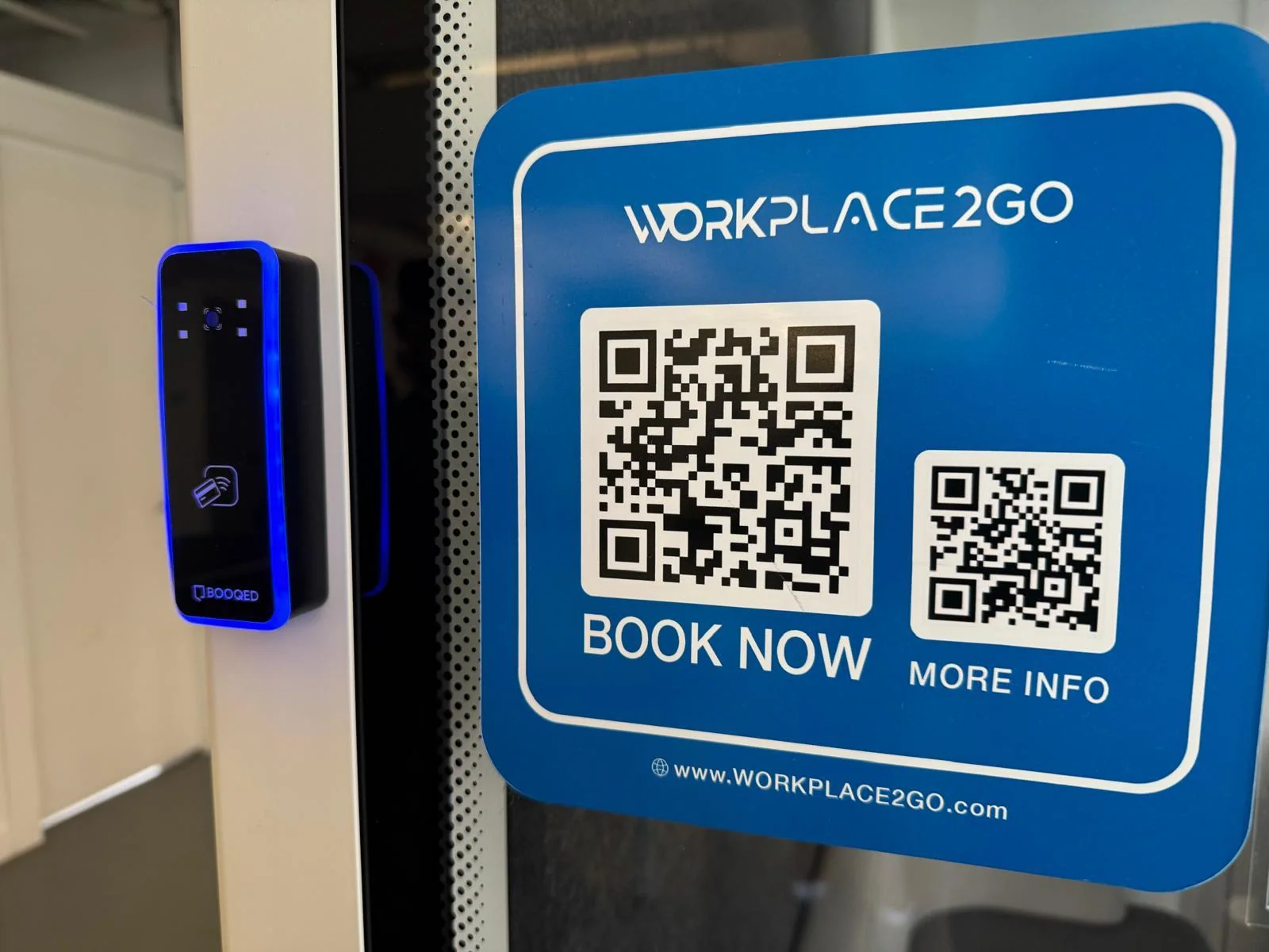 QR code sign and smart access reader
