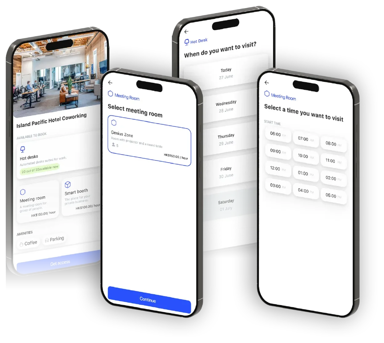 BYOD mobile booking app for desks, meeting rooms and smart pods
