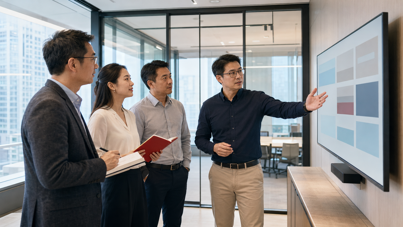 Managed IT specialists coordinating service delivery in a Hong Kong office