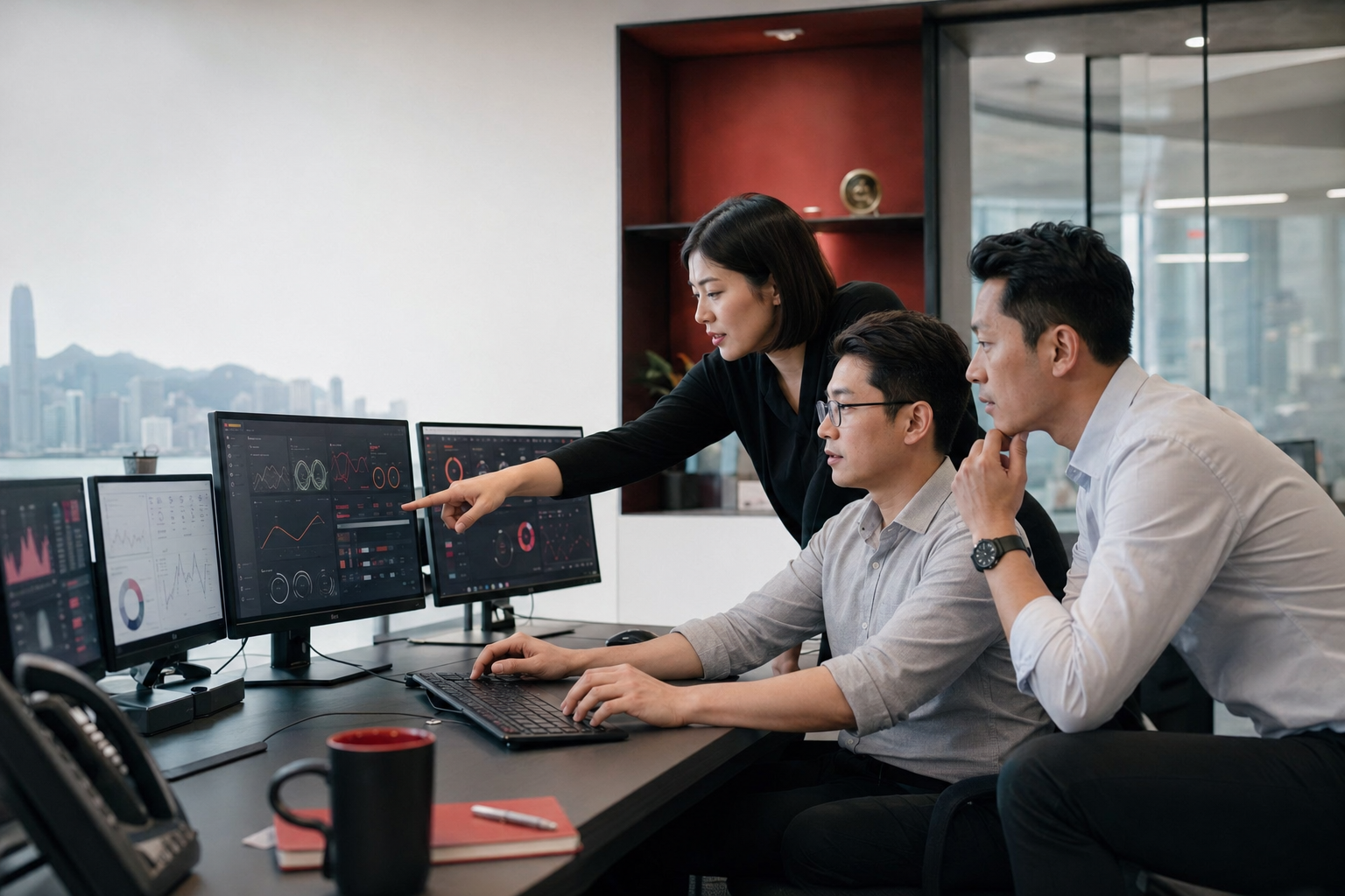Managed IT professionals monitoring and supporting a business technology environment