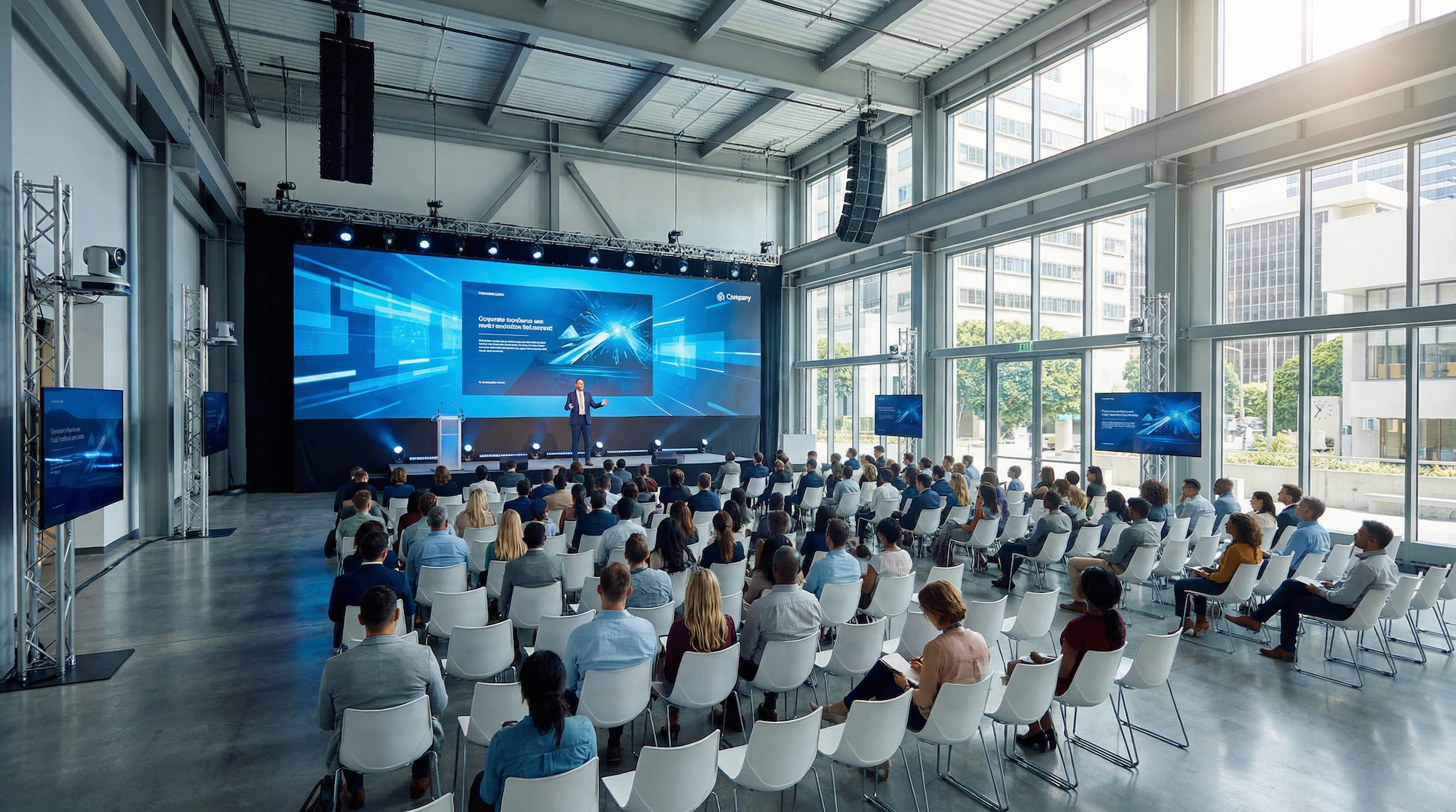 Komstadt Conferencing Solutions Town Hall AV Setup